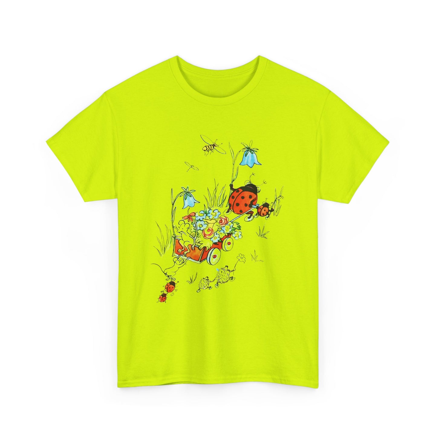 vintage postcard mouse and lady buggy reproduction tshirt