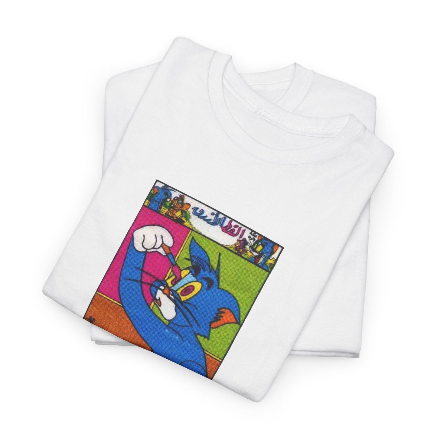 tom the cat painting his eyeball from a vintage turkish gum wrapper reproduction tshirt