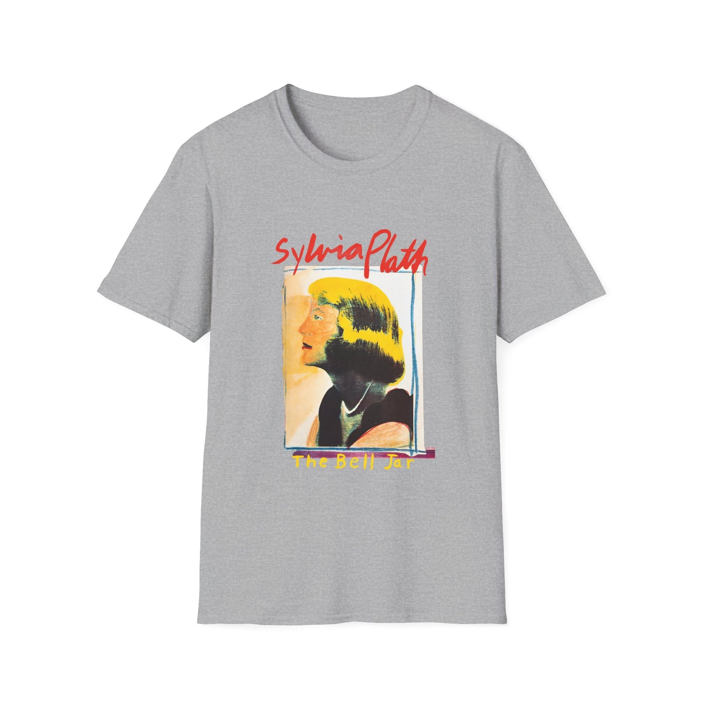 1963 book by sylvia plath "the bell jar" book cover tshirt