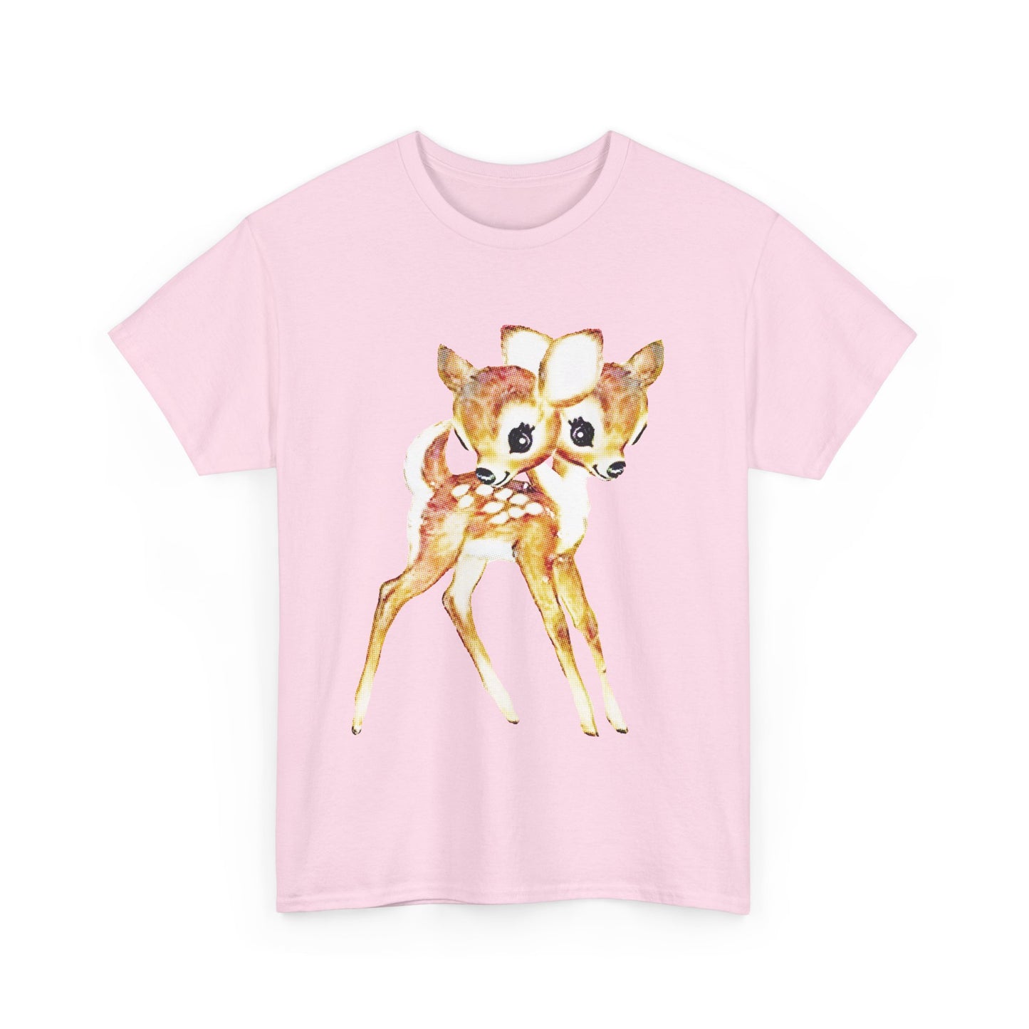 vintage cute baby deer double headed tshirt