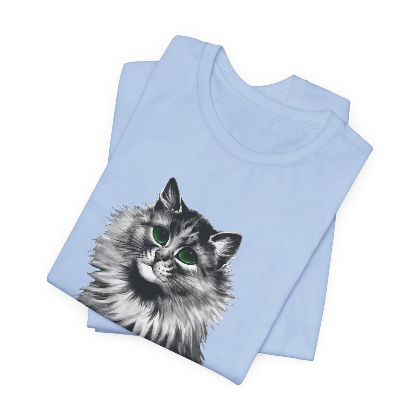 louis wain anthropomorphised cat painting green eyes tshirt