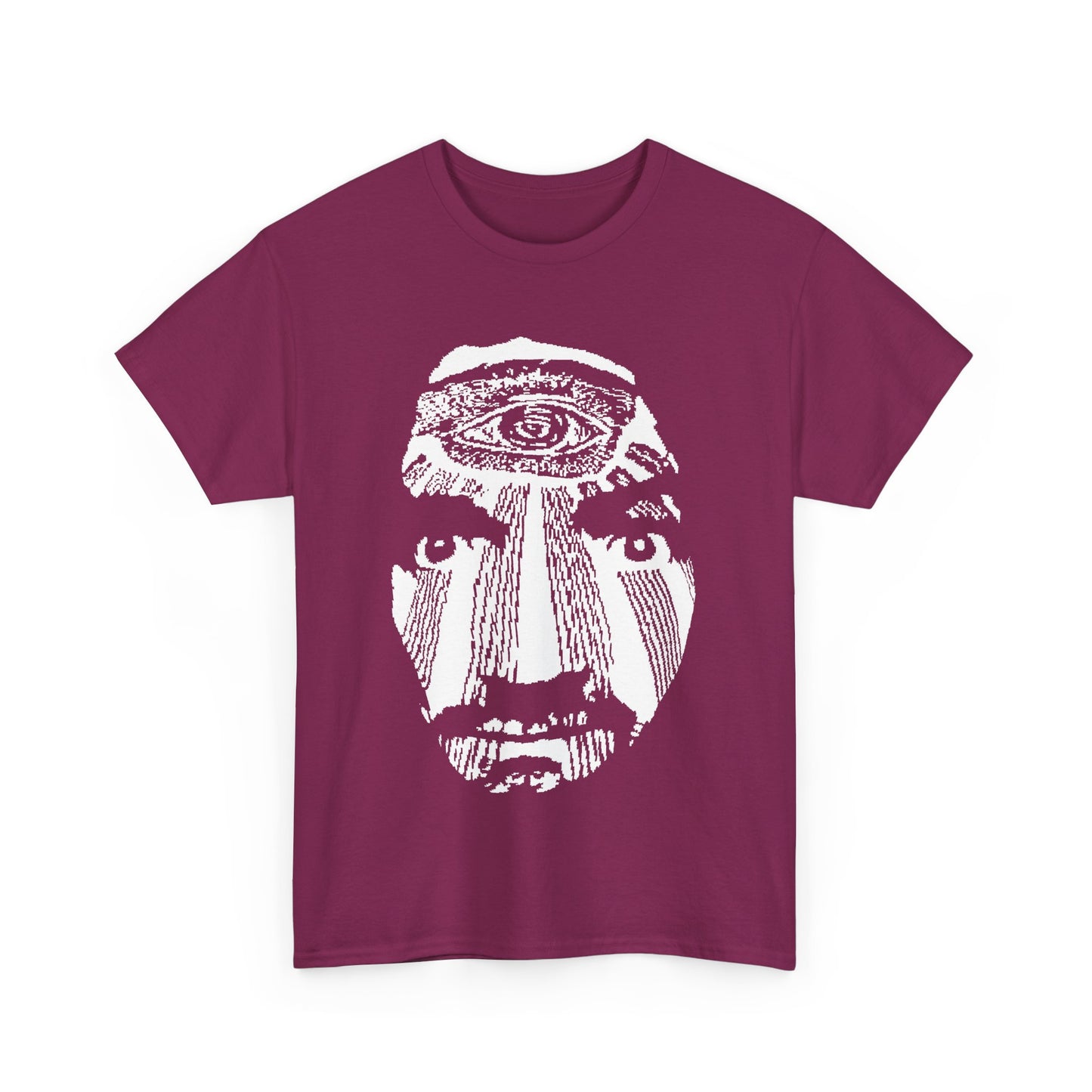 vintage charles manson knit pattern reproduction stretched warped graphic tshirt