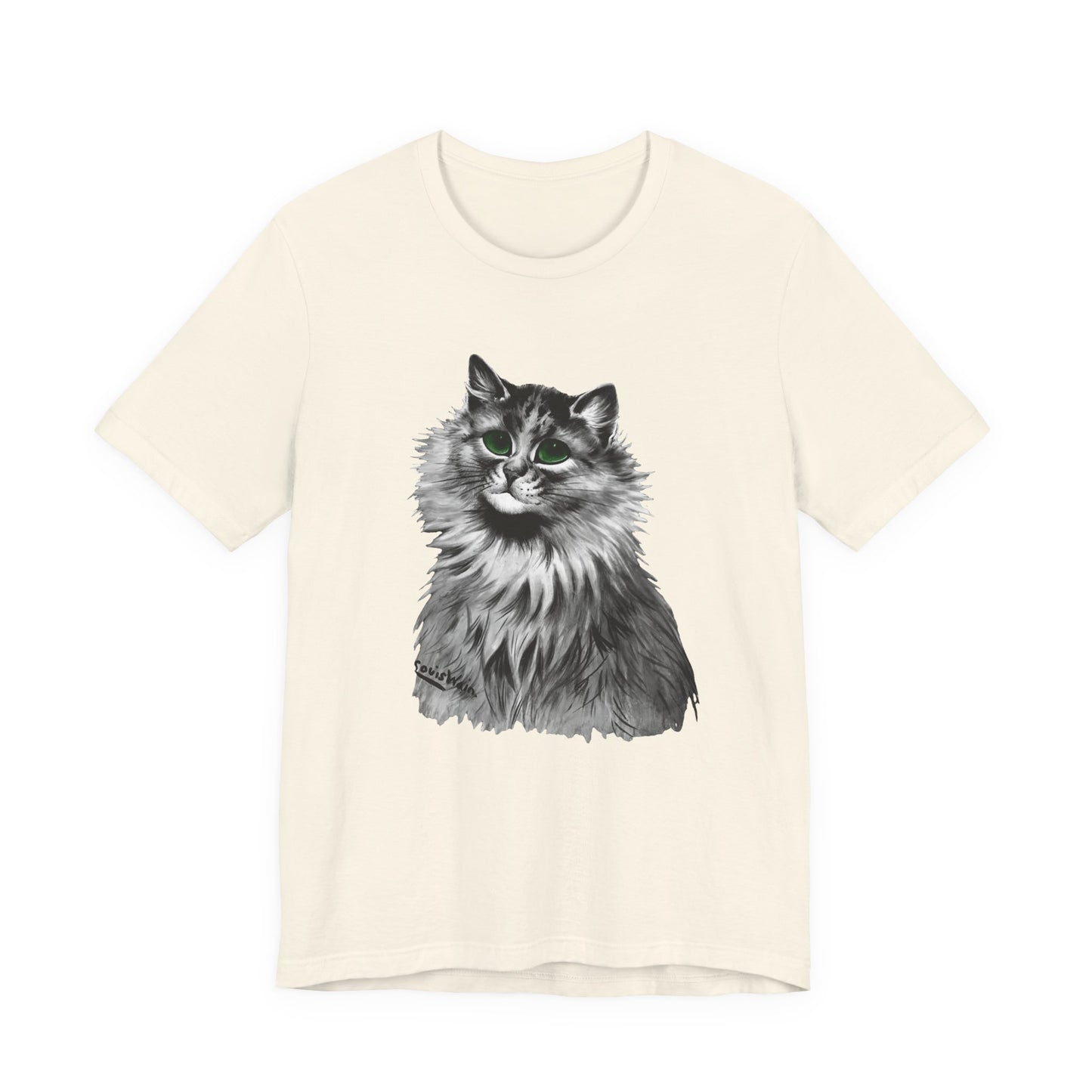 louis wain anthropomorphised cat painting green eyes tshirt