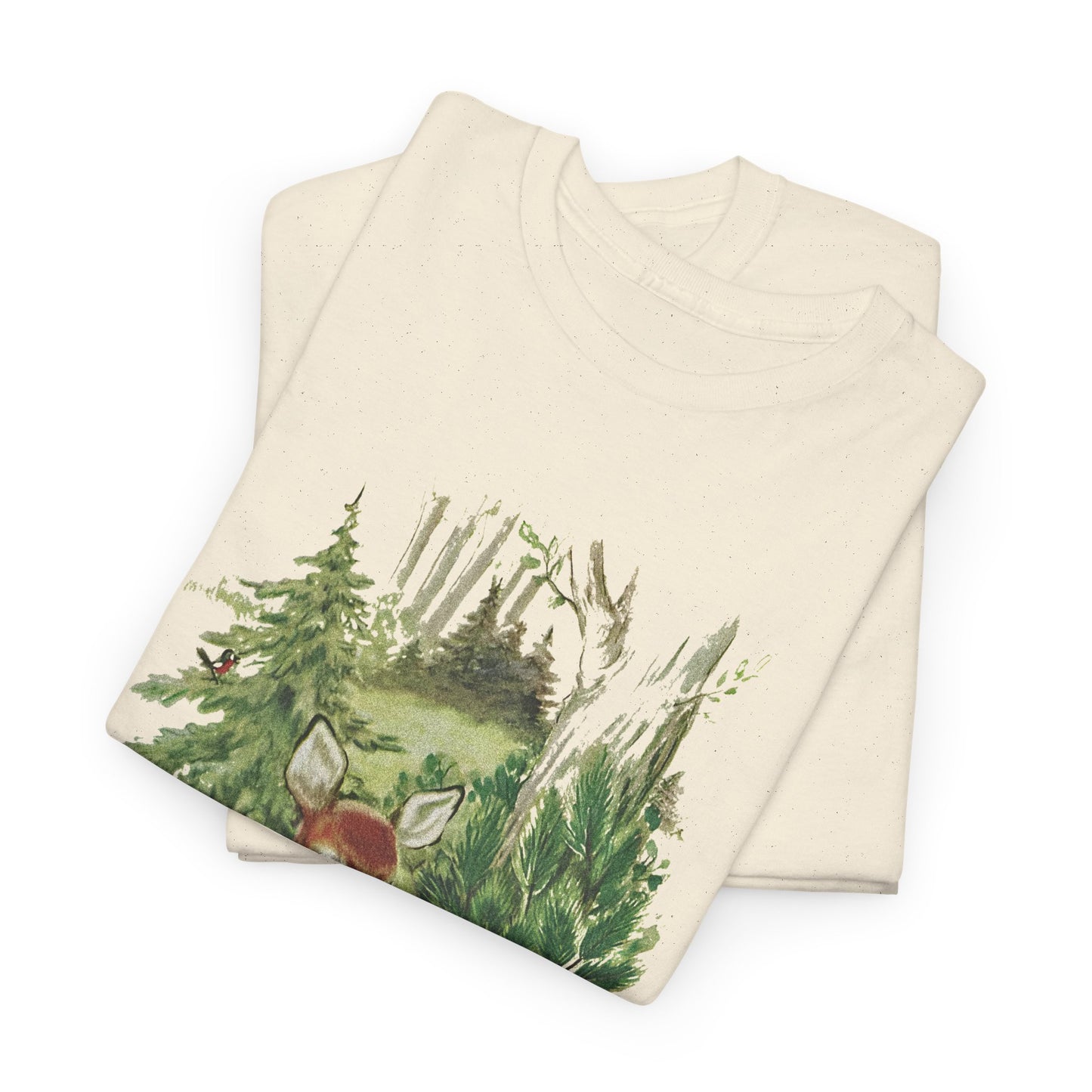 1947 cute deer in the forest illustration by adele werber for the book animal babies reproduction tshirt