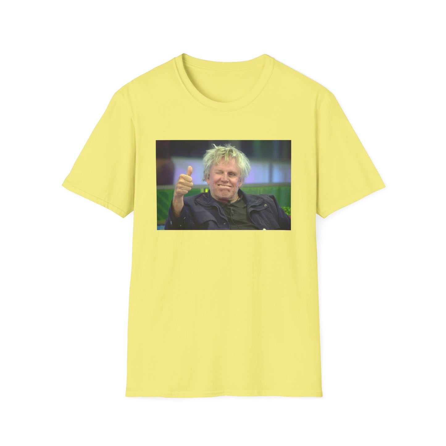 gary busey thumbs up tshirt