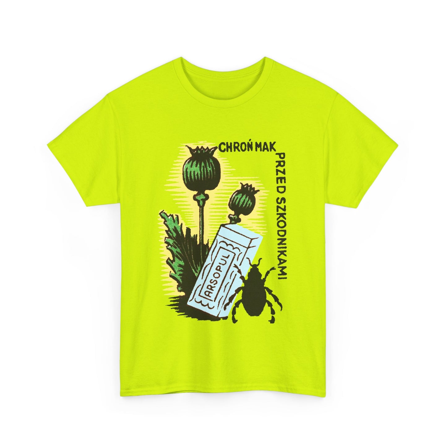 vintage polish matchbox graphic protect poppies from pests pesticide ad tshirt