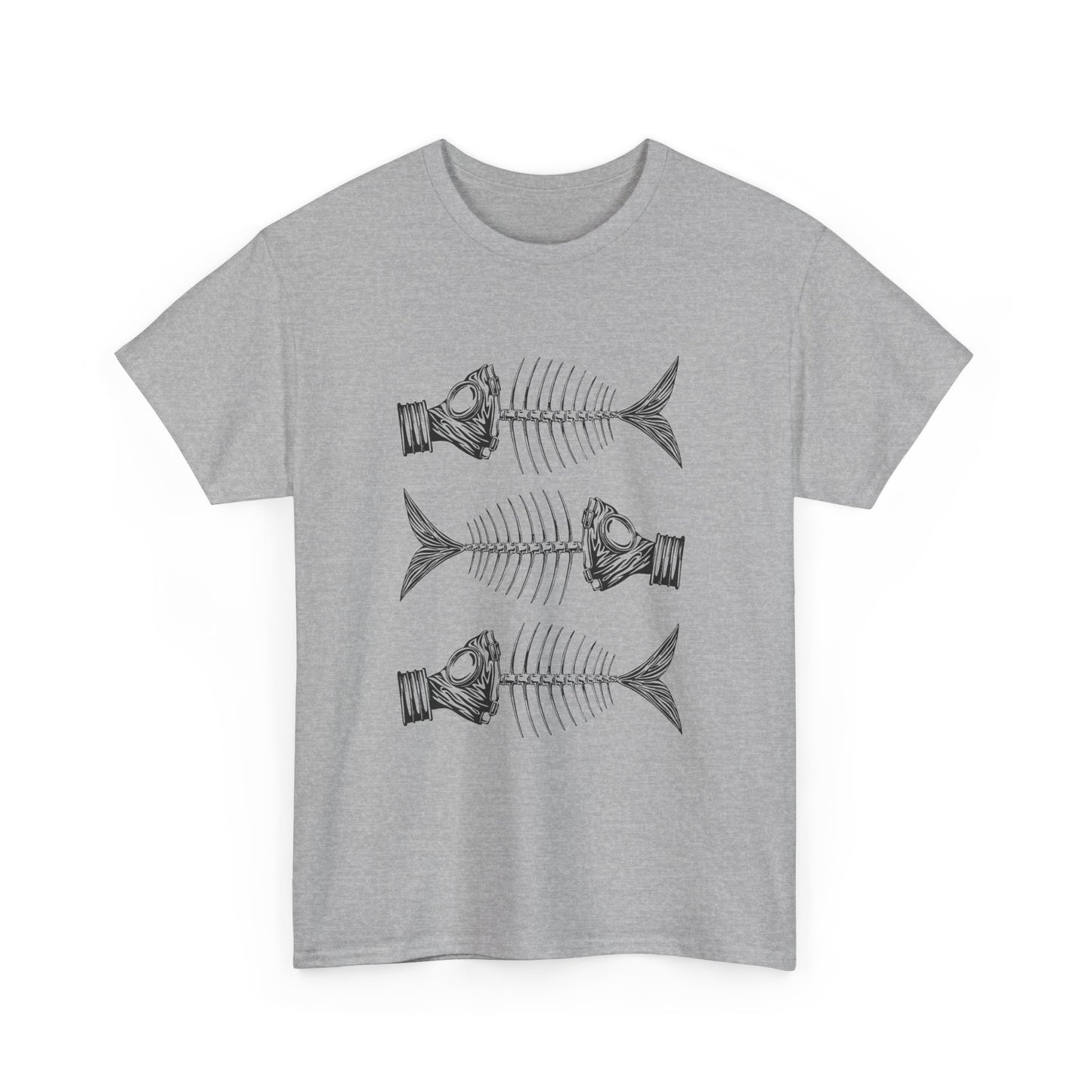 jacek rupinski polish skeletal fish with gas masks tshirt