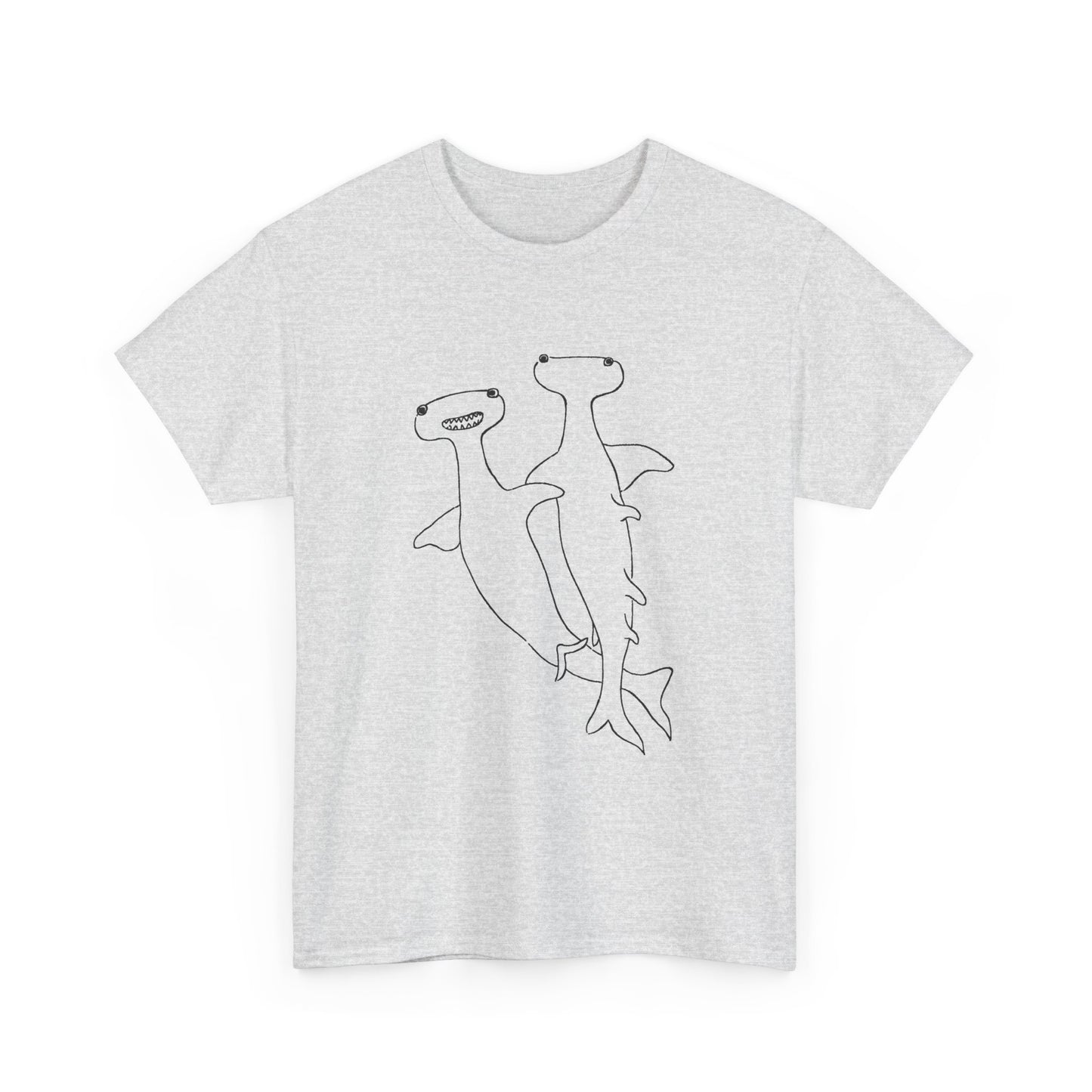 1735 a pair of hammerhead sharks edo period japanese illustration reproduction tshirt