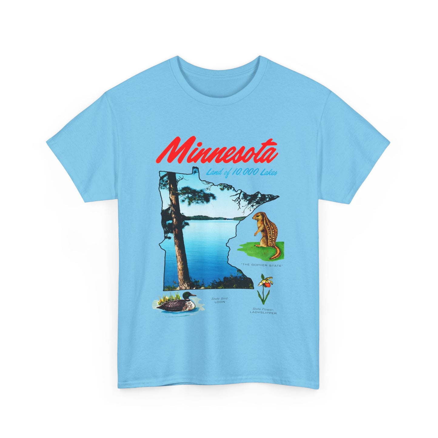 vintage postcard minnesota land of 10 000 lakes reproduction tshirt