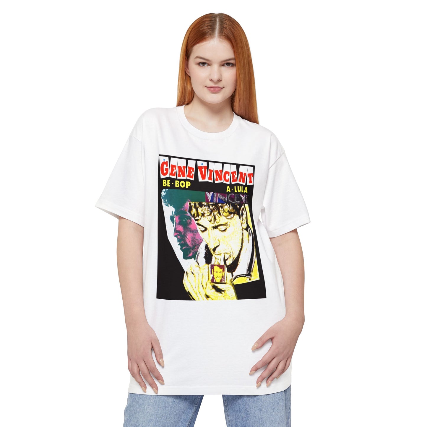 oversized gene vincent be bop a lula reproduction unisex tall beefy tshirt