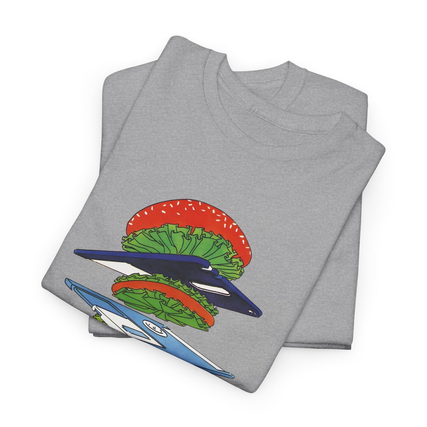 1989 uncredited art from micro mag floppy disc burger tshirt