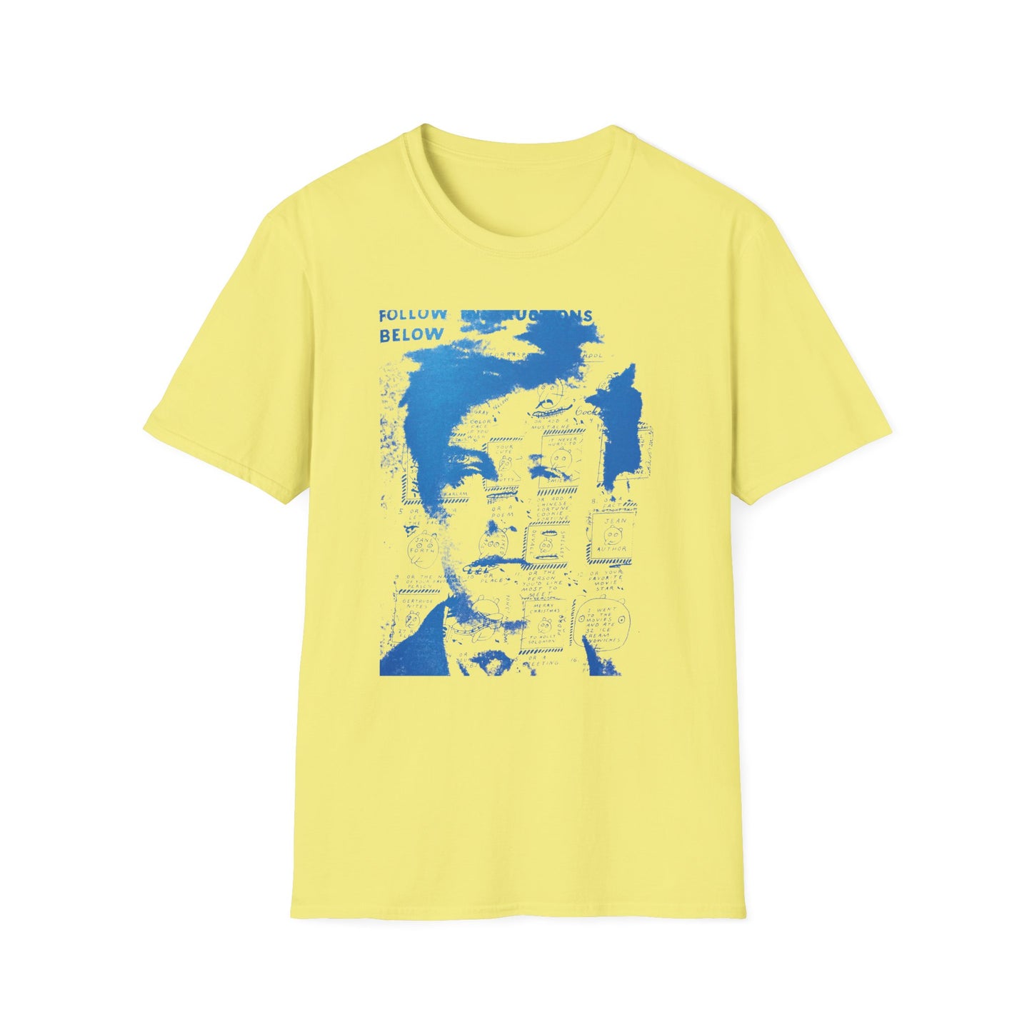 ray johnson arthur rimbaud art in blue tshirt