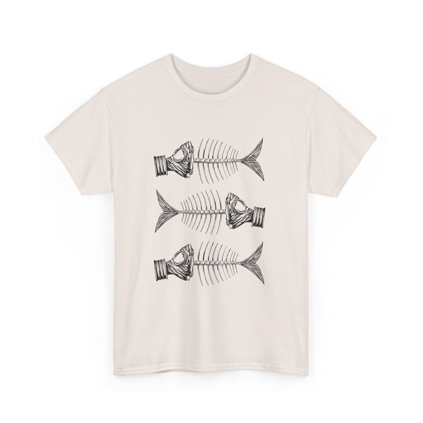 jacek rupinski polish skeletal fish with gas masks tshirt