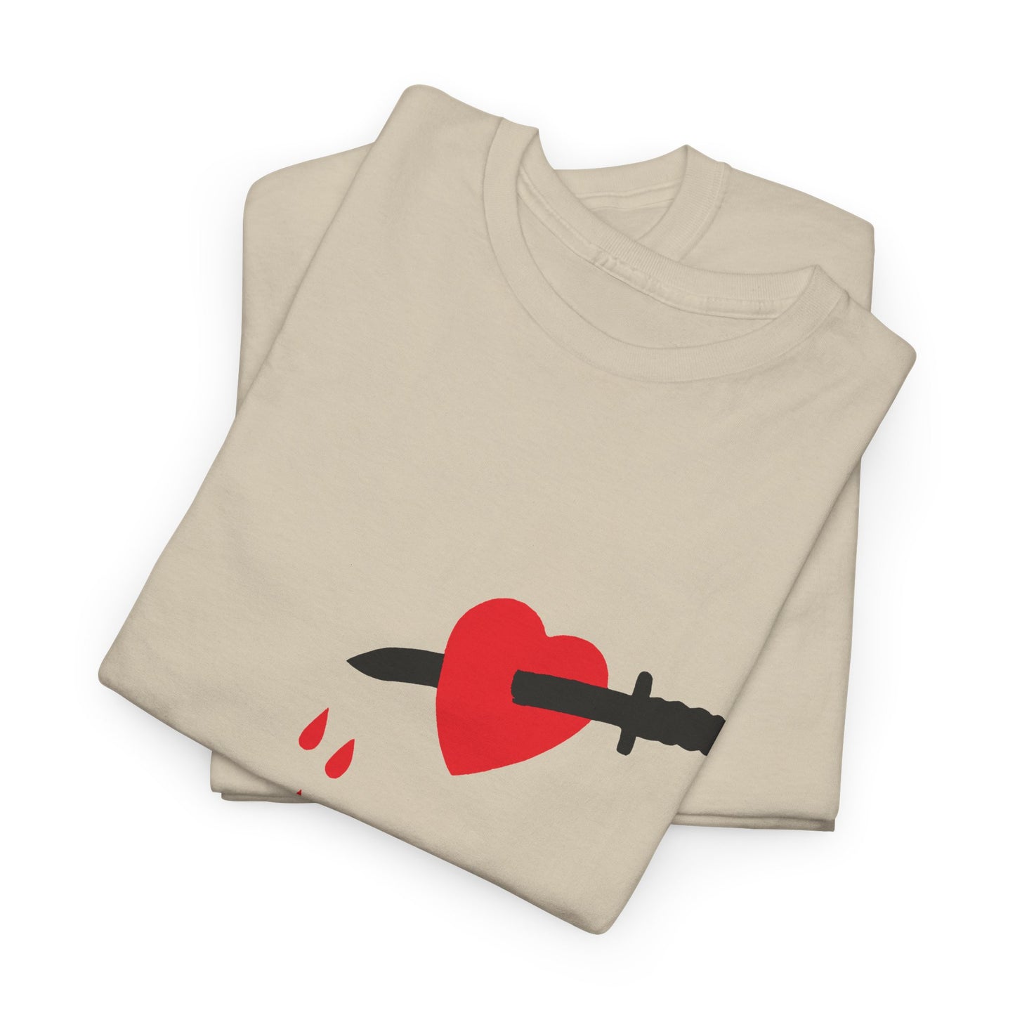 1970s vintage stabbed in the heart reproduction tshirt