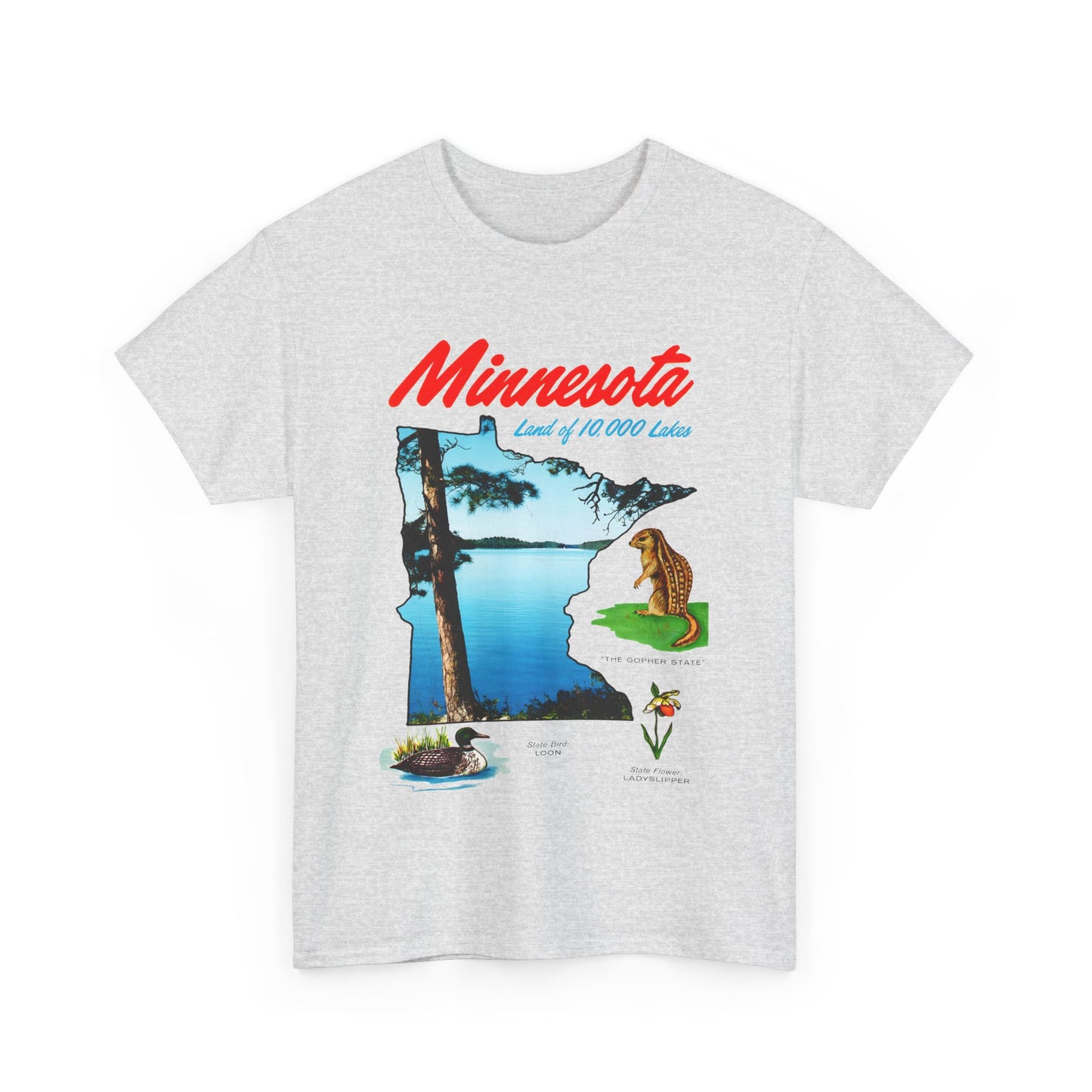 vintage postcard minnesota land of 10 000 lakes reproduction tshirt