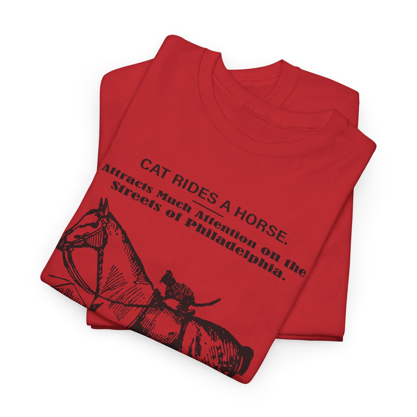 1898 cat named waffles rides horse news article drawing reproduction tshirt