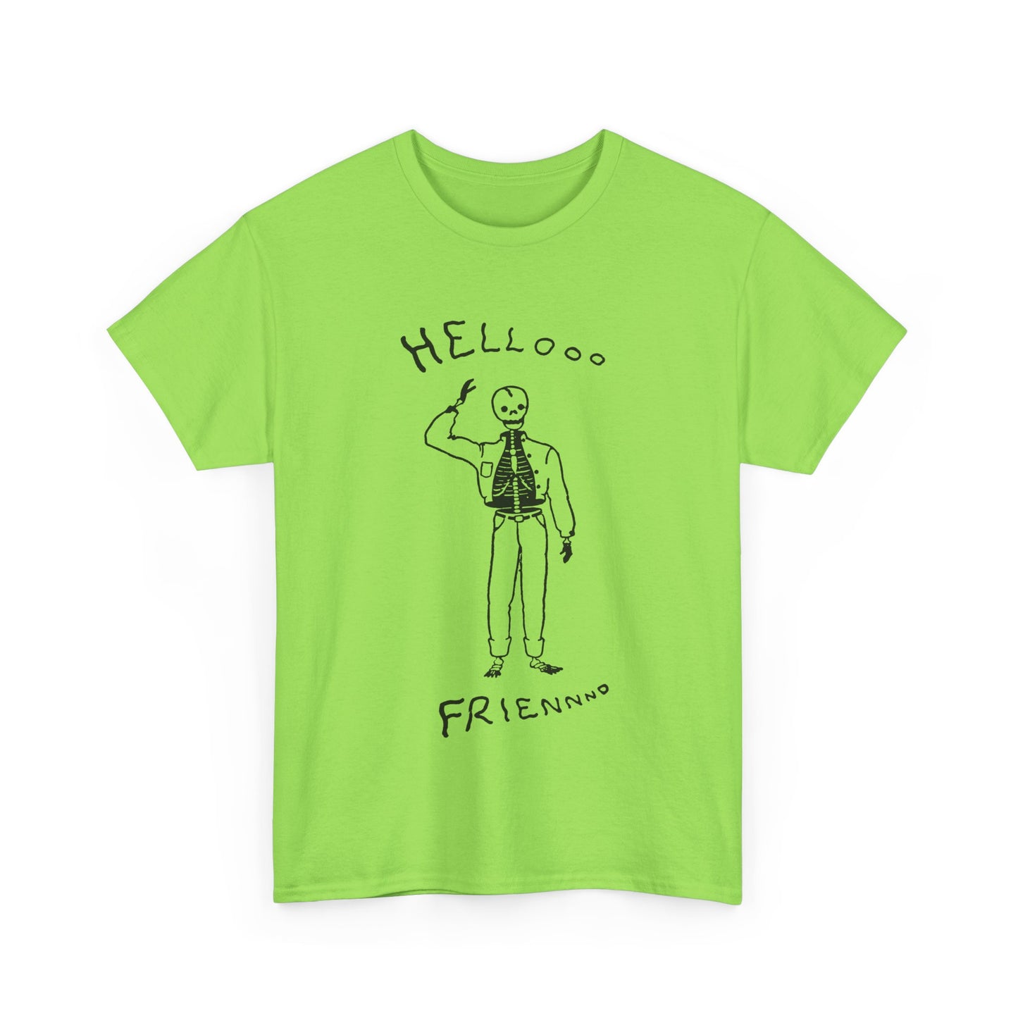 1953 the friendly skeleton illustration from the albuquerque journal reproduction tshirt