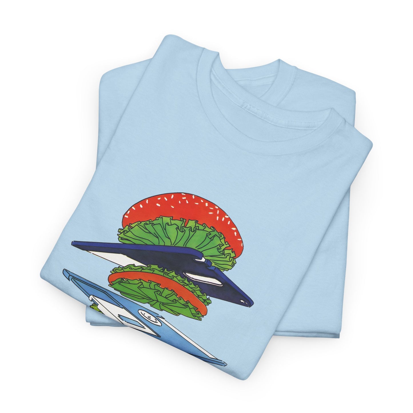 1989 uncredited art from micro mag floppy disc burger tshirt