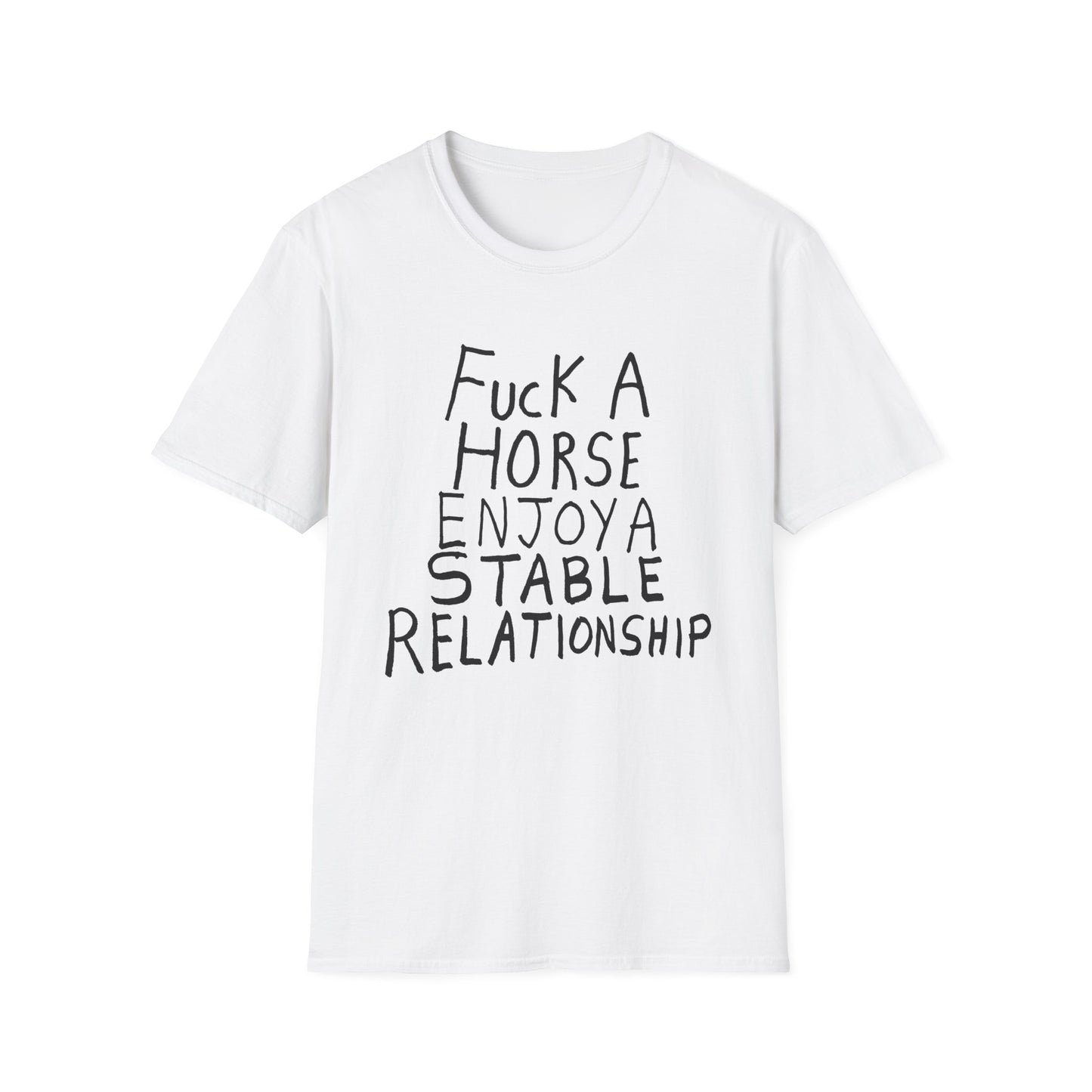 fuck a horse enjoy a stable relationship hand drawn tshirt
