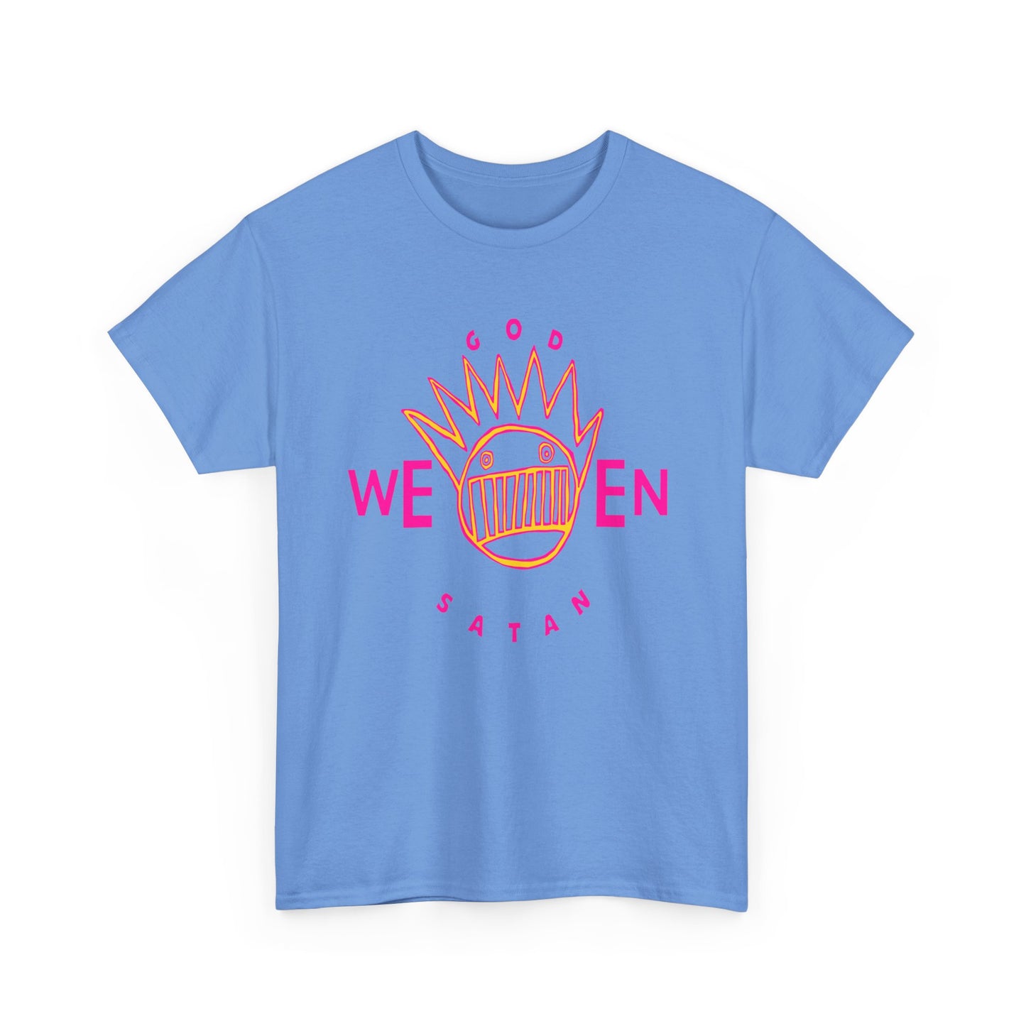 1990 god ween satan by ween album cover stretched neon colors tshirt