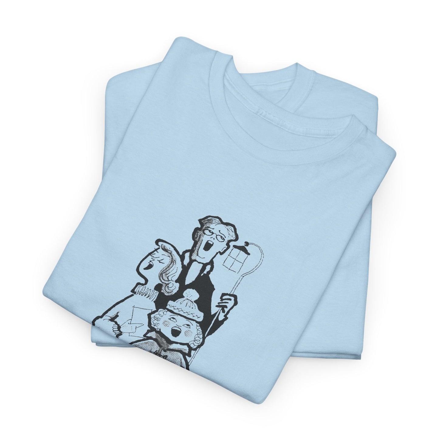 vintage 1960s caroling illustration reproduction tshirt