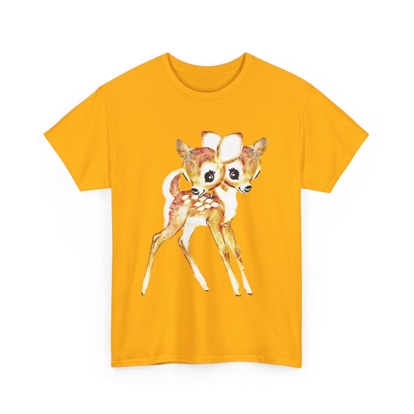 vintage cute baby deer double headed tshirt