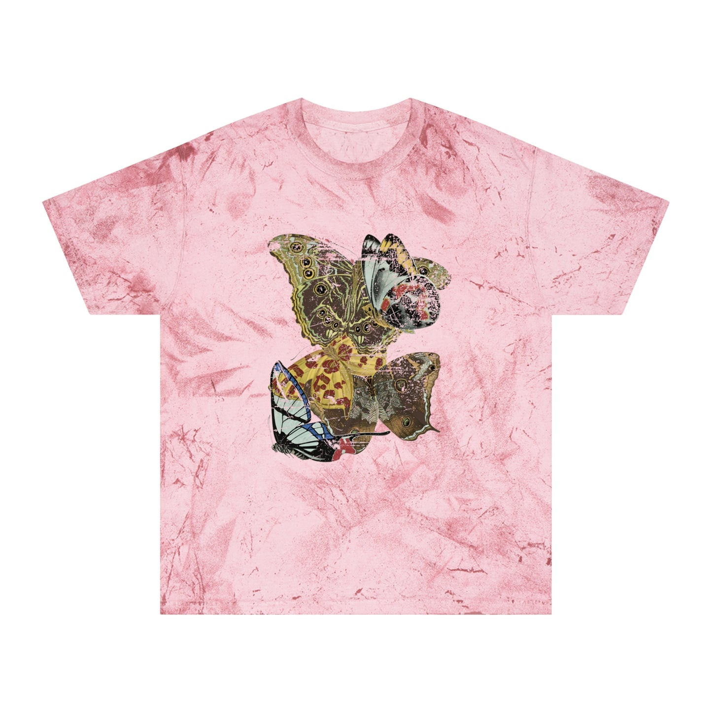 1925 papillons butterfly illustration by emile allain seguy faded graphic color blast tshirt