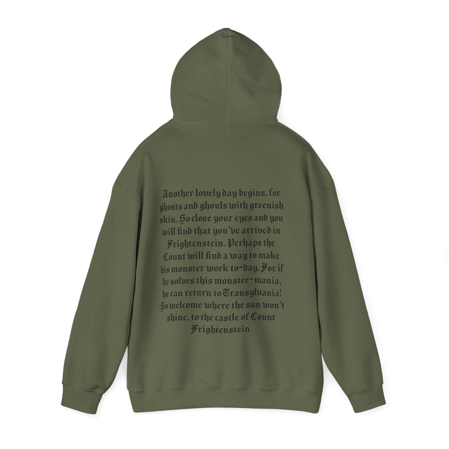 the hilarious house of frightenstein vincent price opening monologue on a unisex heavy blend hooded sweatshirt
