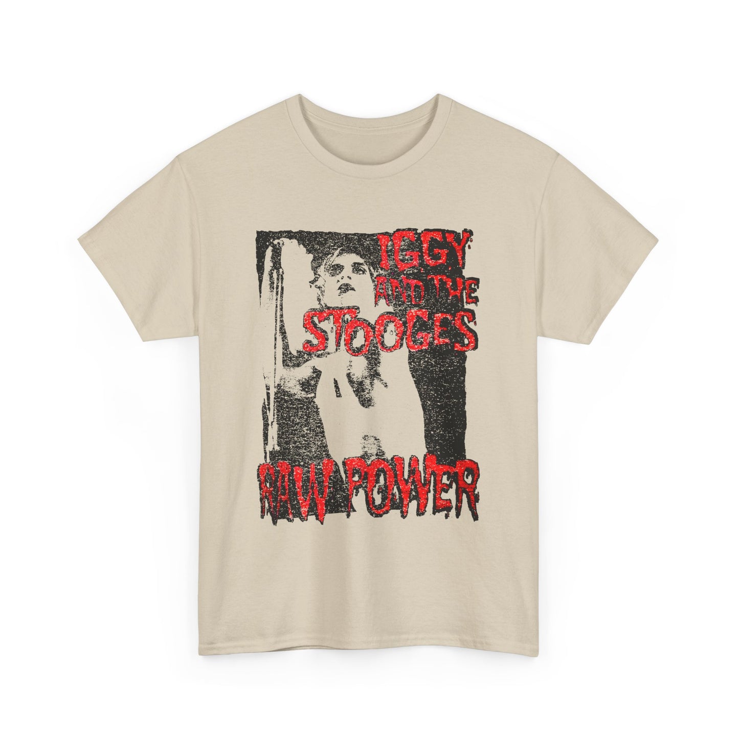 vintage iggy and the stooges raw power faded graphic reproduction tshirt