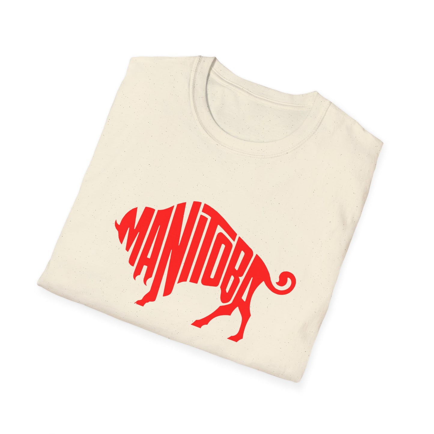 bison shaped manitoba logo from 1960's magazine tshirt