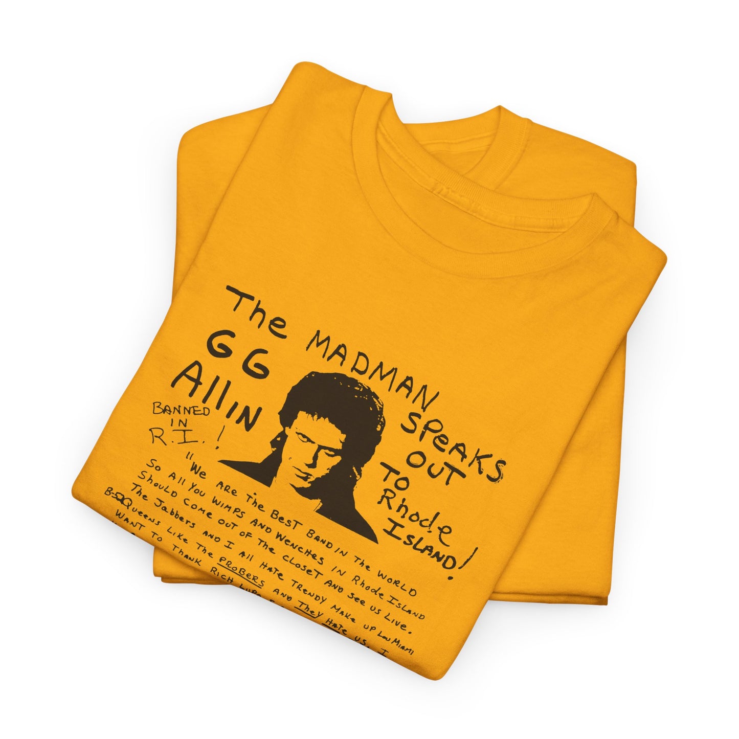 1982 show poster gg allin and the jabbers no background tshirt
