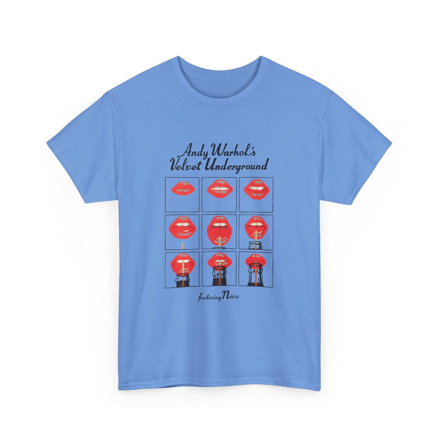 andy warhol's velvet underground featuring nico lips tshirt