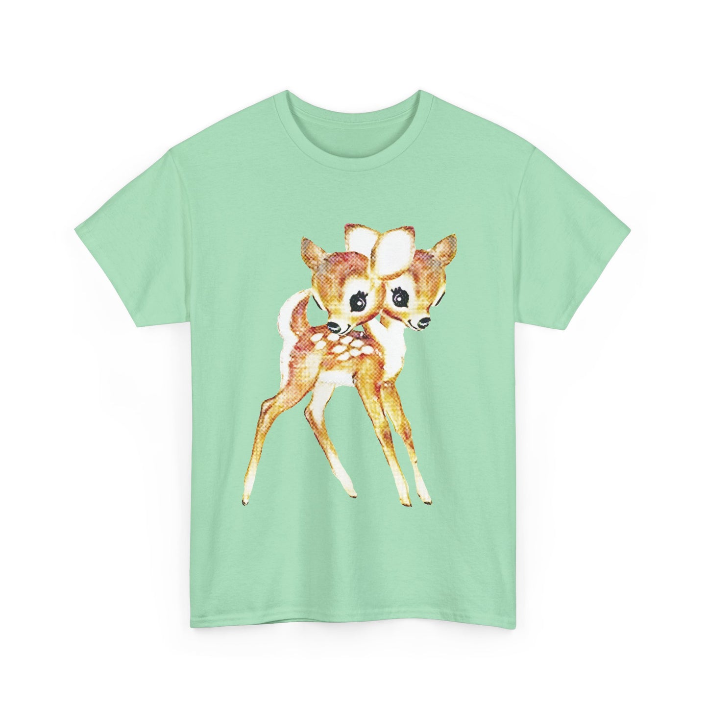 vintage cute baby deer double headed tshirt
