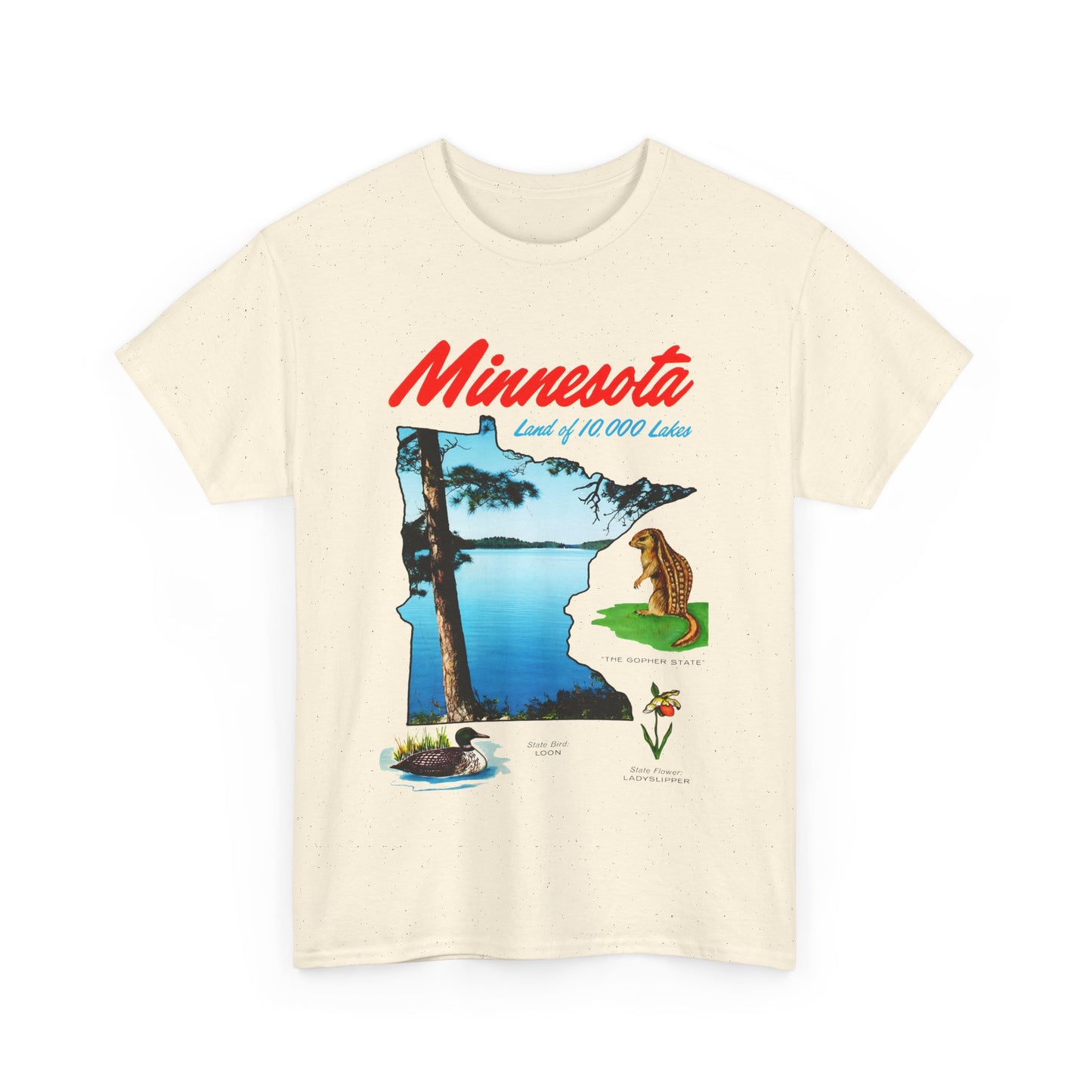 vintage postcard minnesota land of 10 000 lakes reproduction tshirt