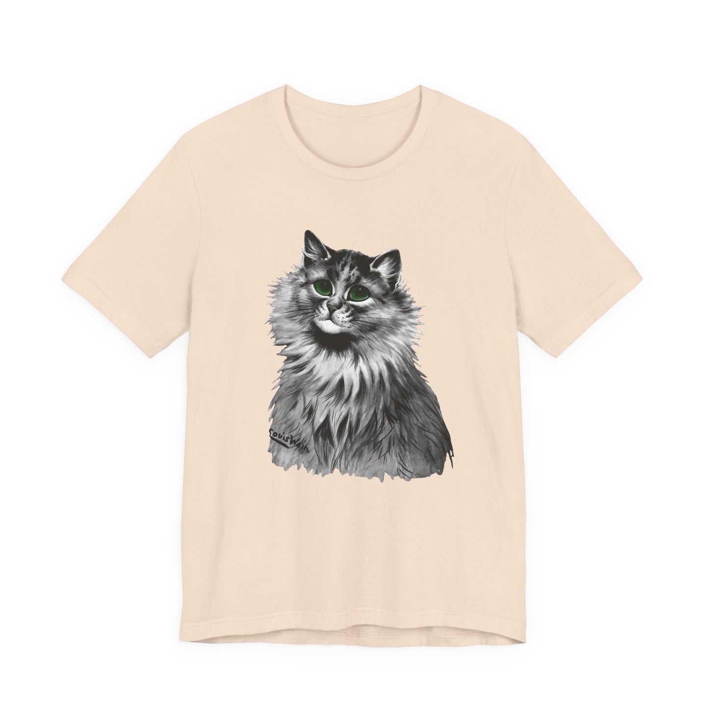 louis wain anthropomorphised cat painting green eyes tshirt