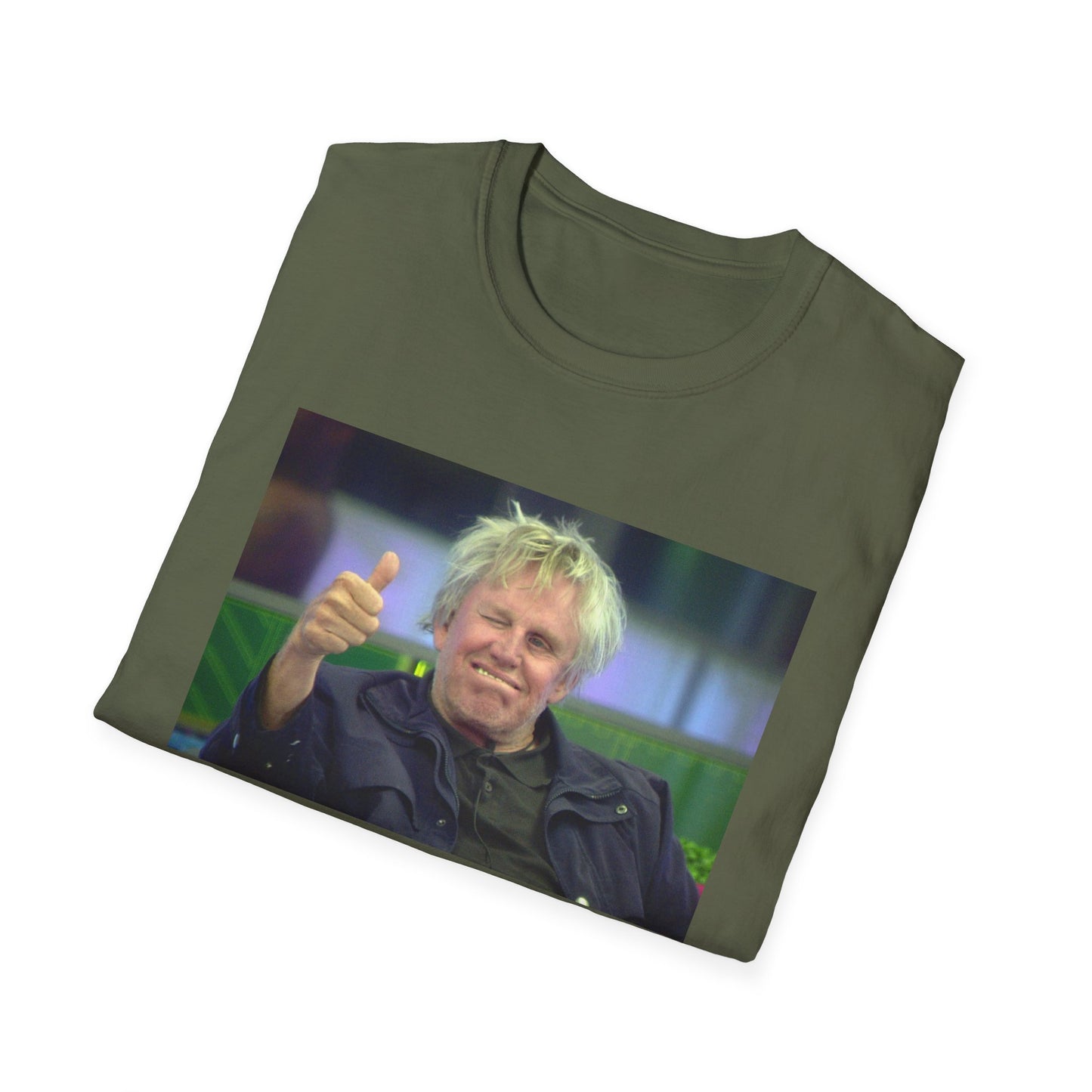 gary busey thumbs up tshirt