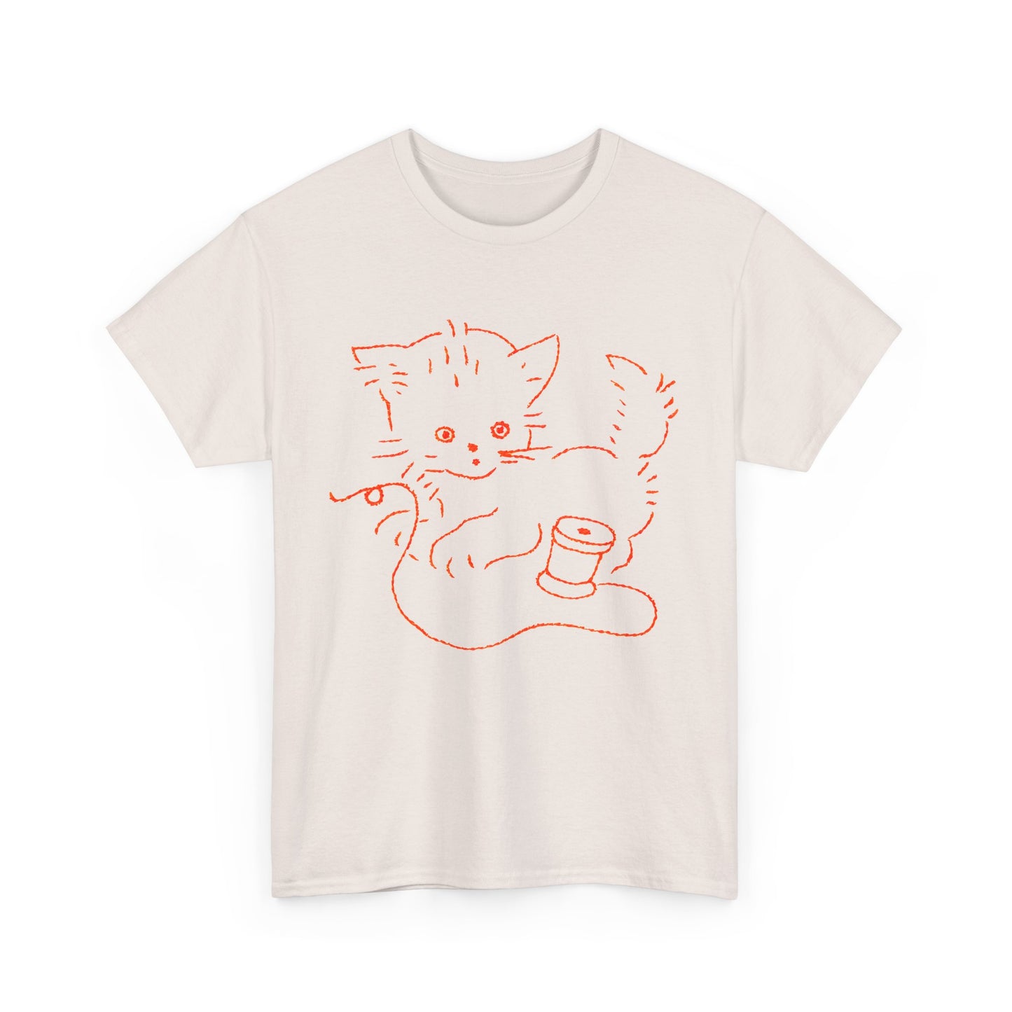 vintage graphic kitten with string reproduction tshirt