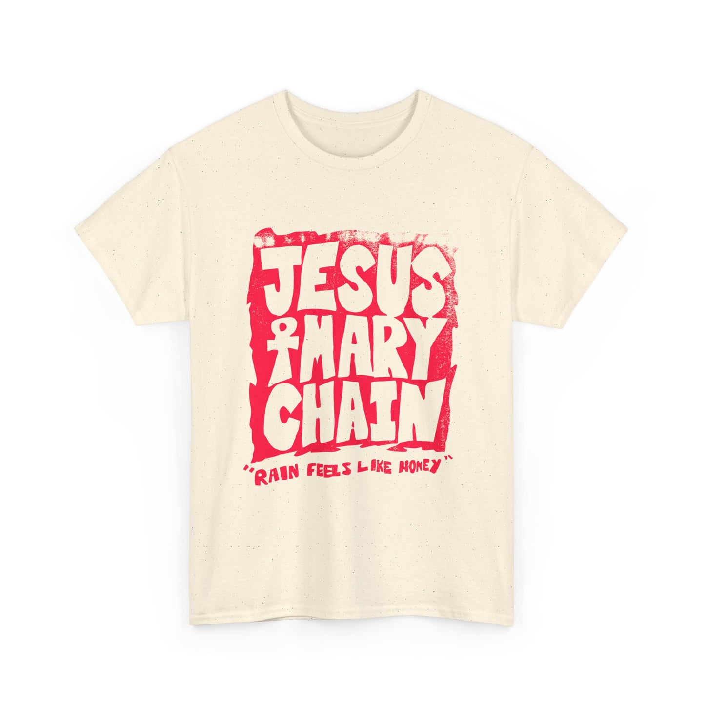 vintage jesus and mary chain rain feels like honey reproduction in red tshirt