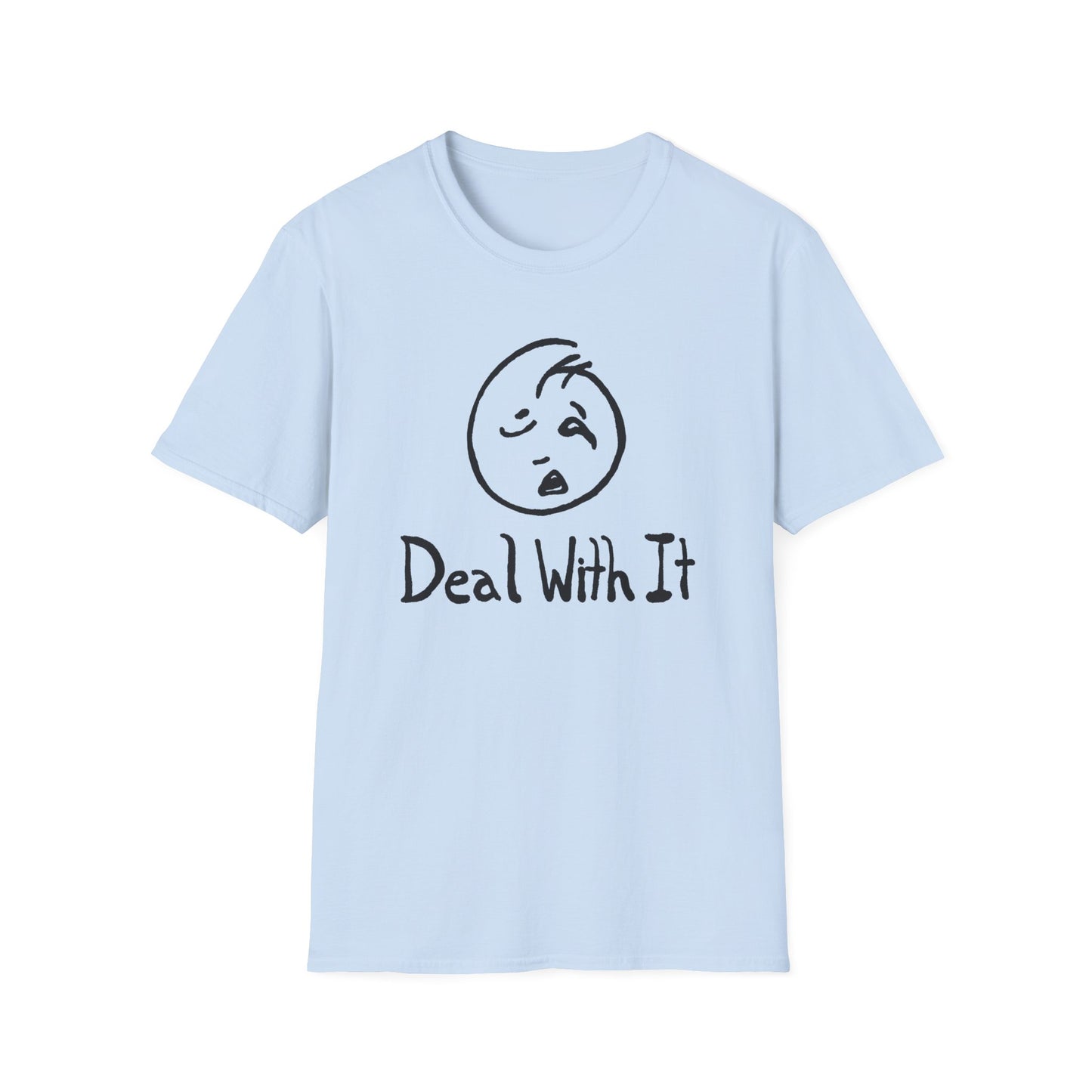 deal with it weird sad guy tshirt