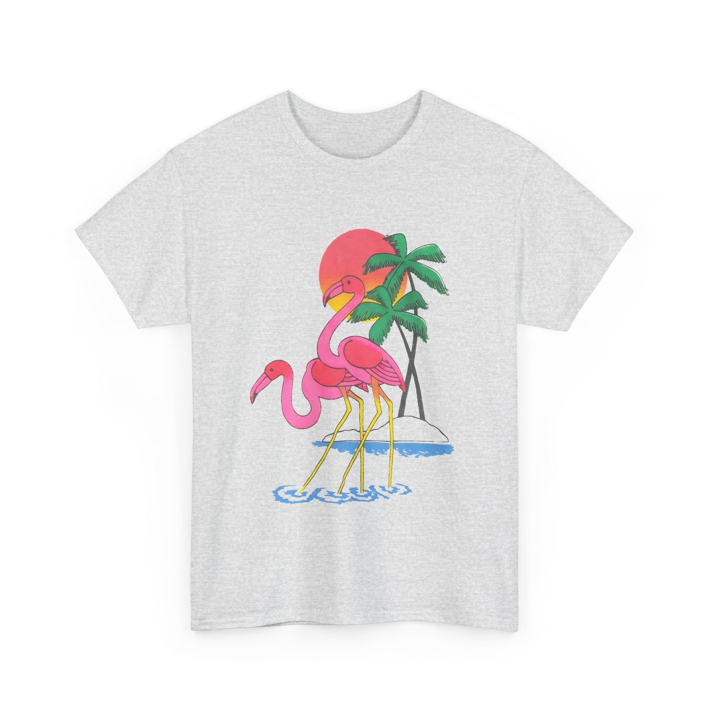 1980s vintage two flamingos reproduction tshirt