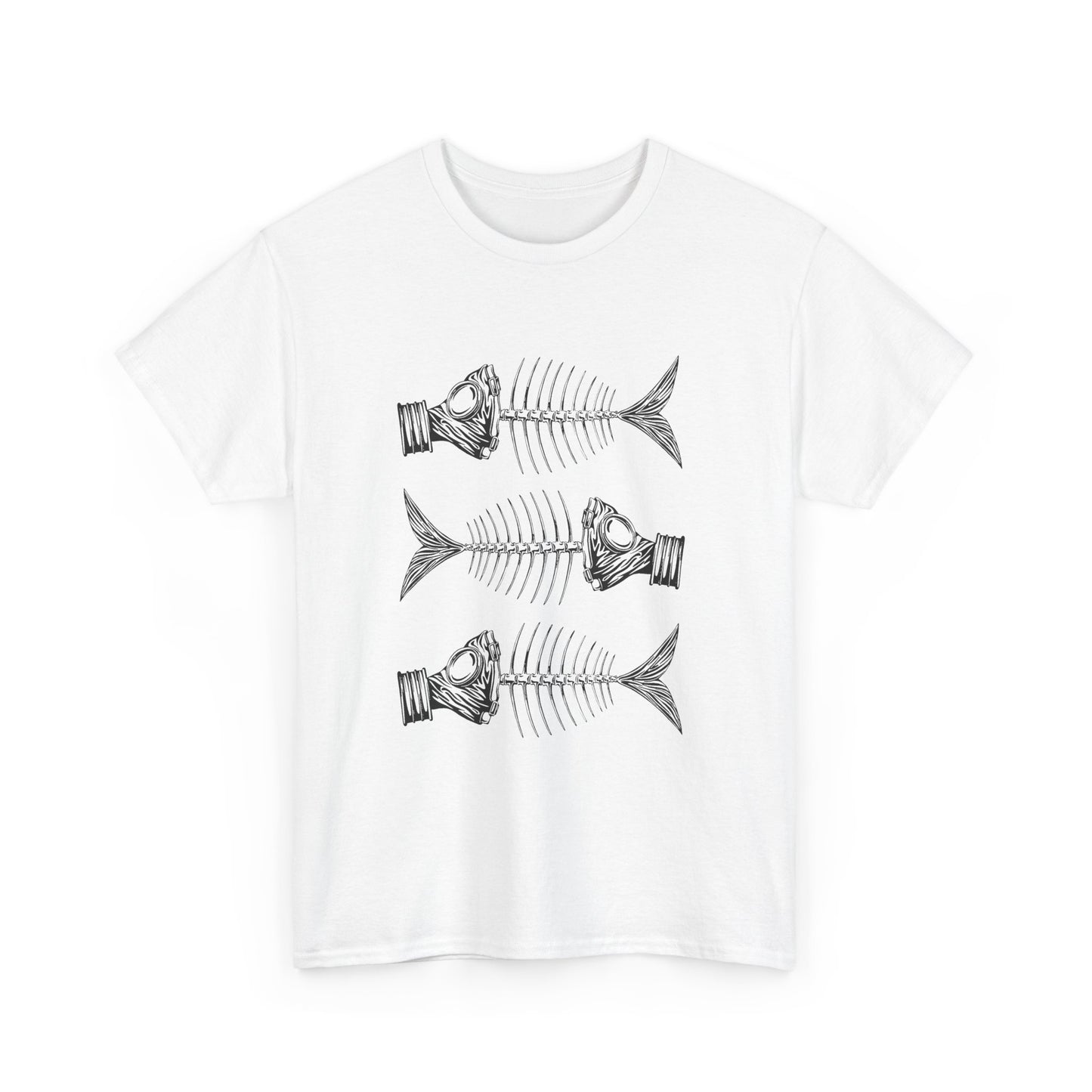 jacek rupinski polish skeletal fish with gas masks tshirt