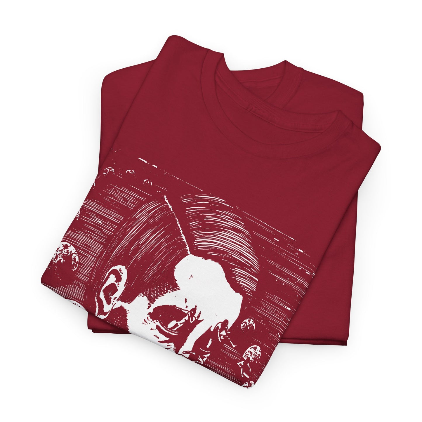 unknown sci fi illustration used in 1980 show poster for joy division reproduction tshirt