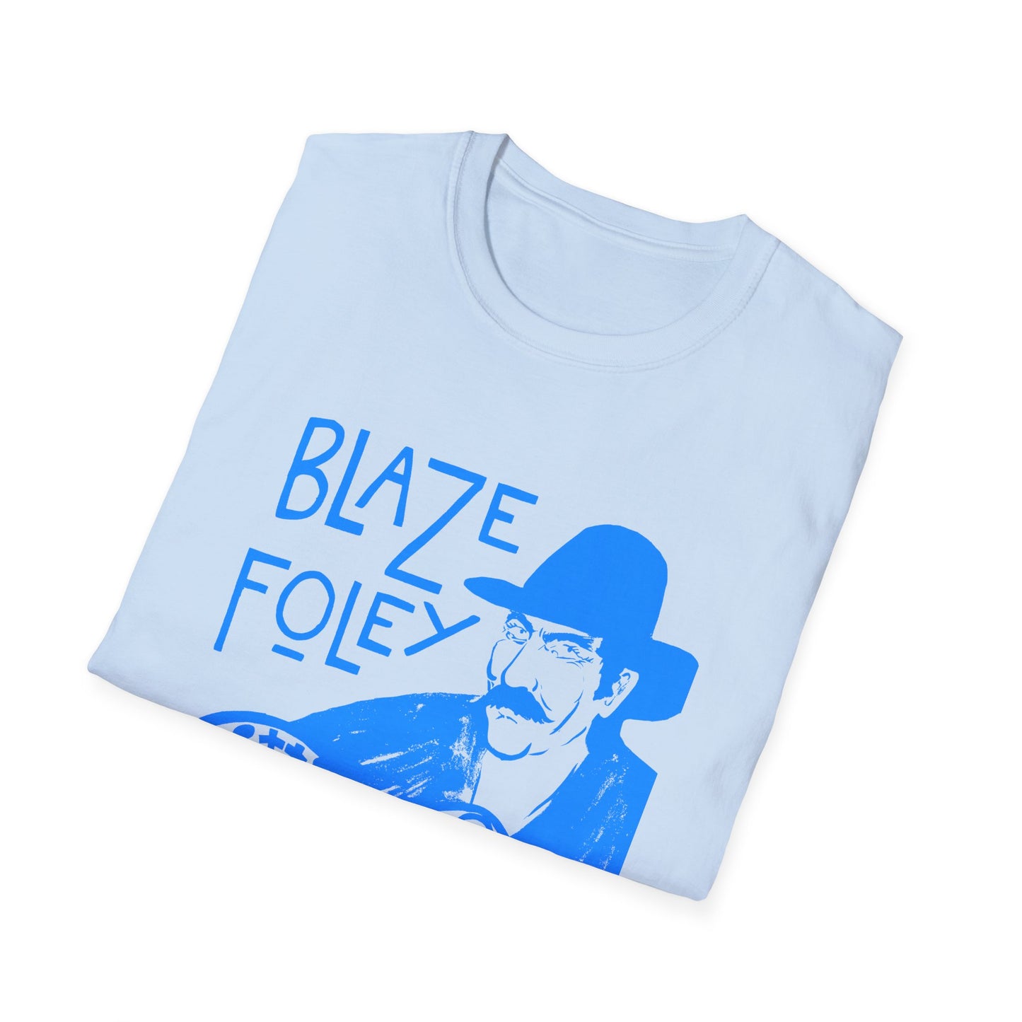 blaze foley sittin' by the road light blue stencil fan art tshirt