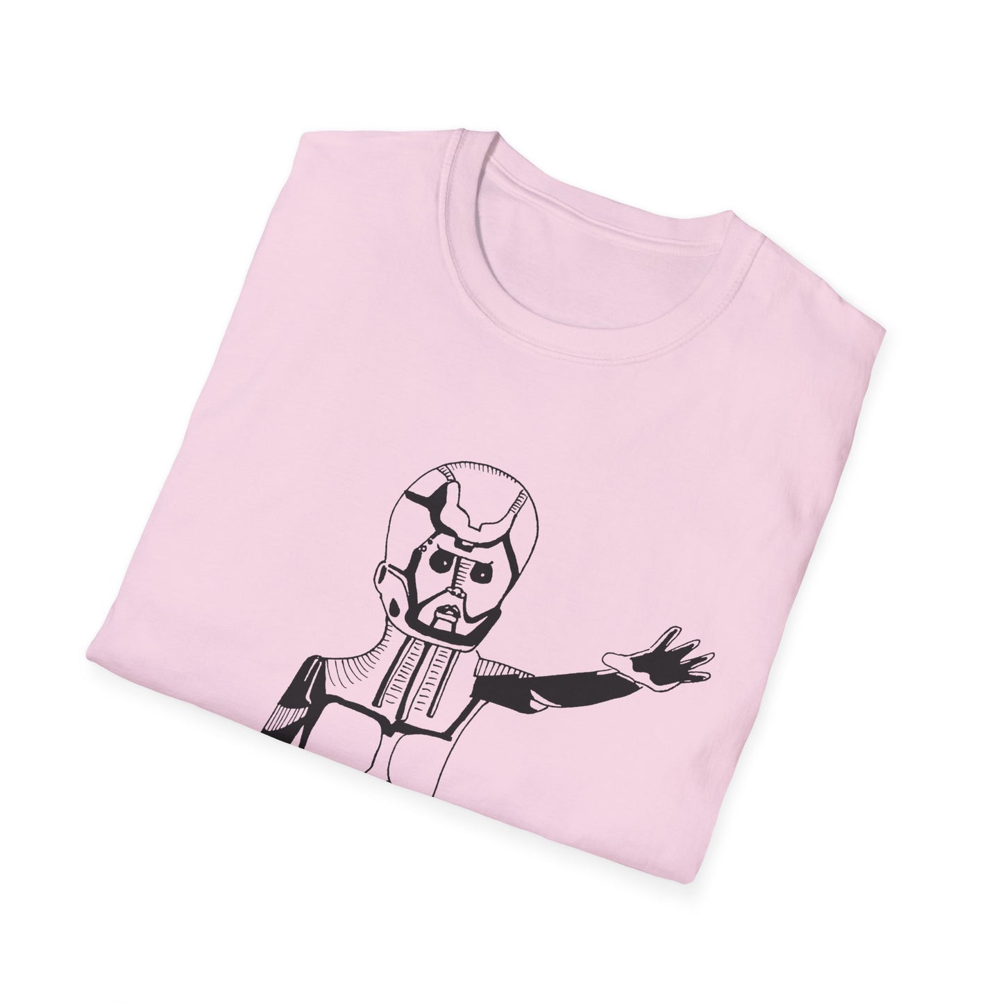 original drawing of astar the robot from planet danger canadian PSA no words tshirt