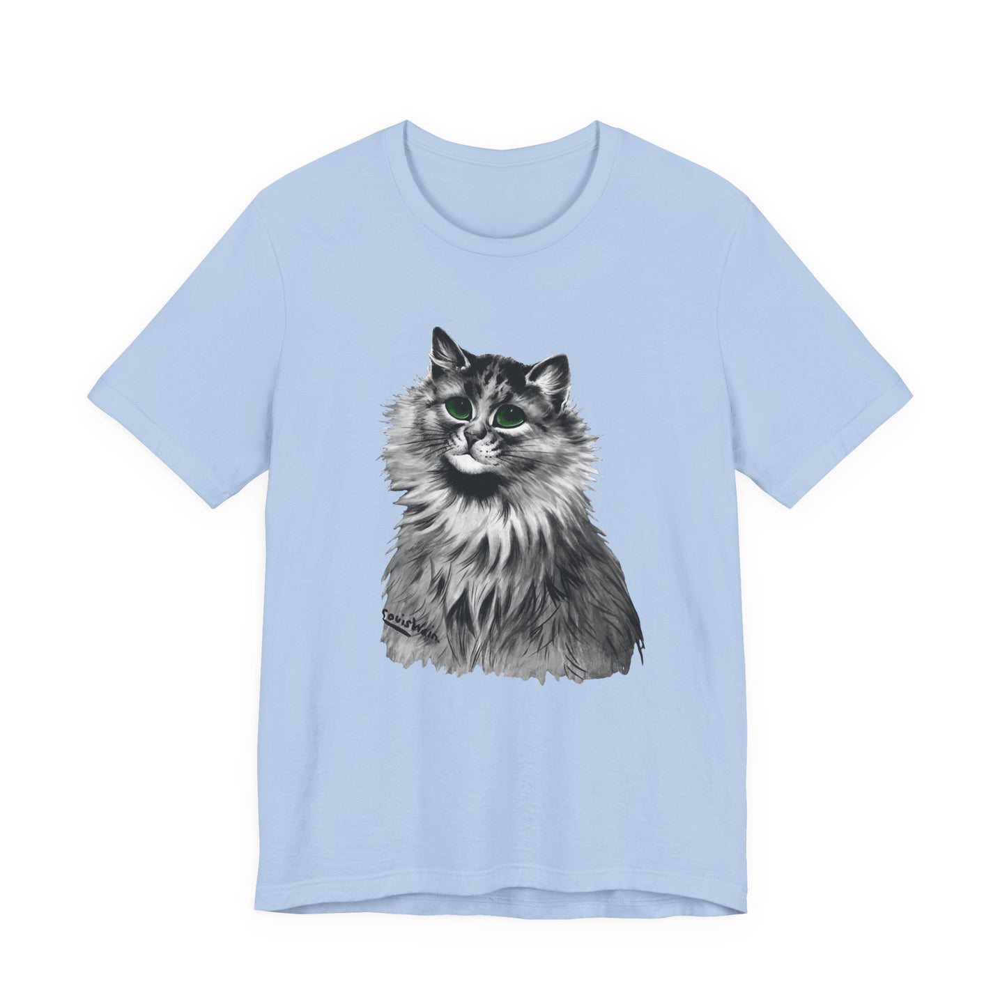 louis wain anthropomorphised cat painting green eyes tshirt