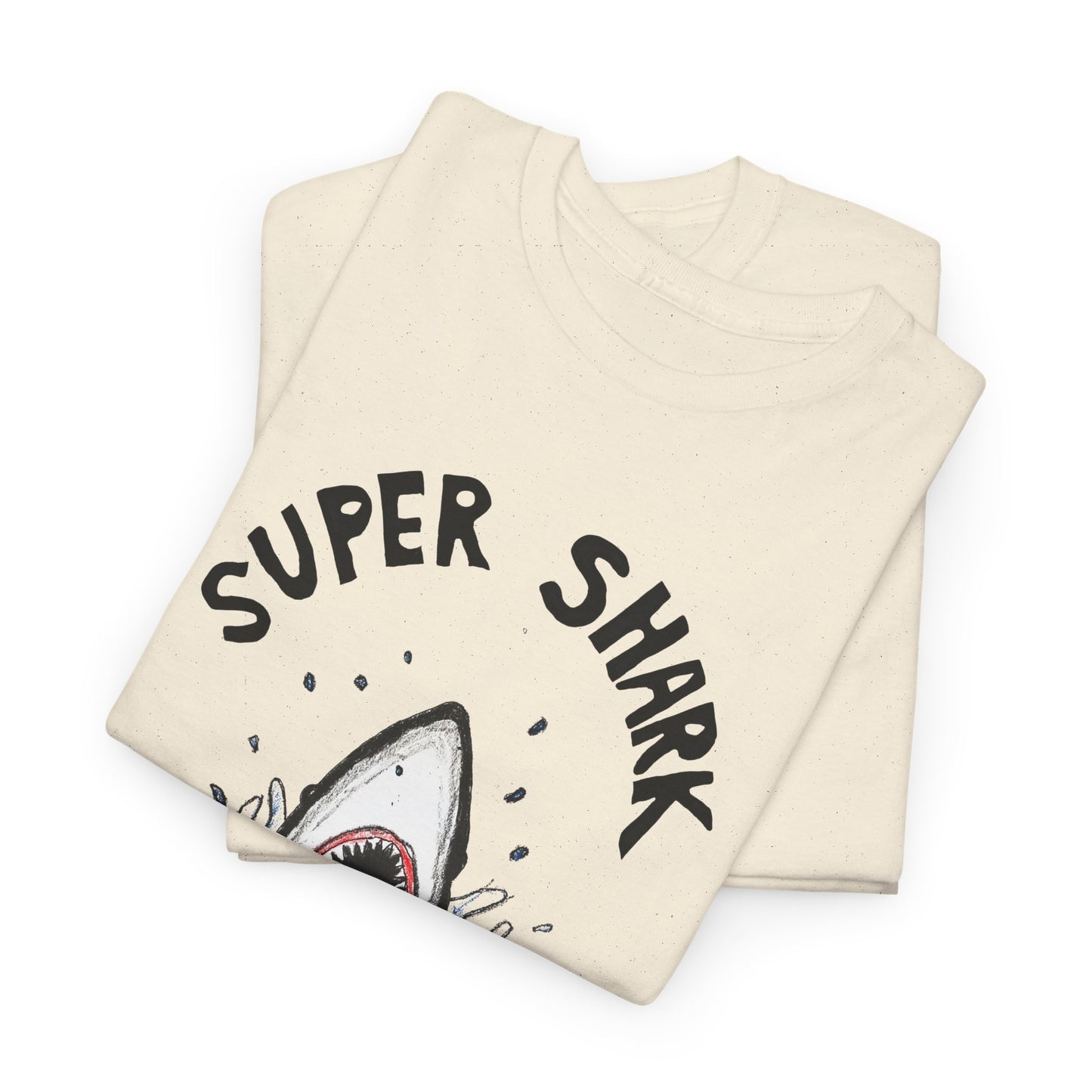 hand drawn concept of a department store advert for jaws tshirts super shark tshirt