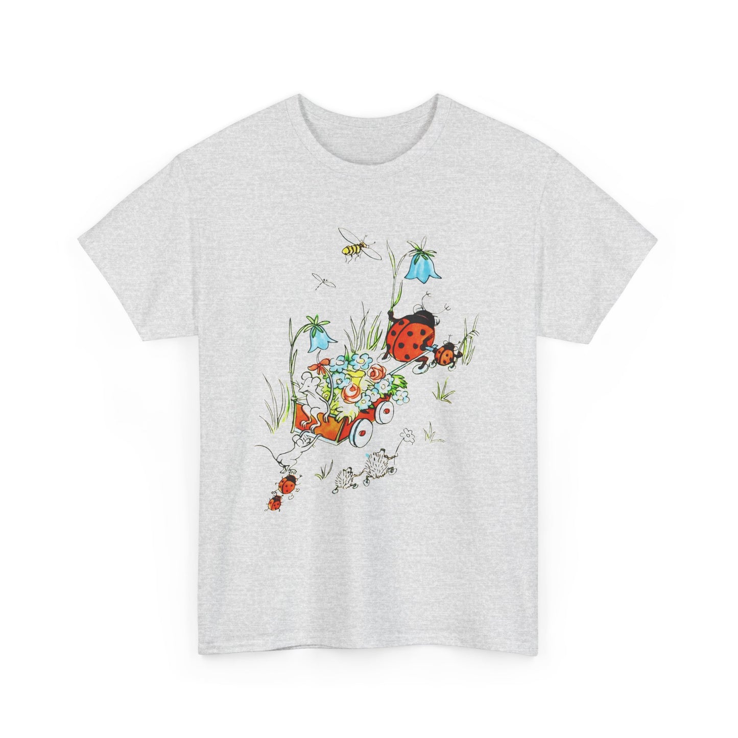 vintage postcard mouse and lady buggy reproduction tshirt