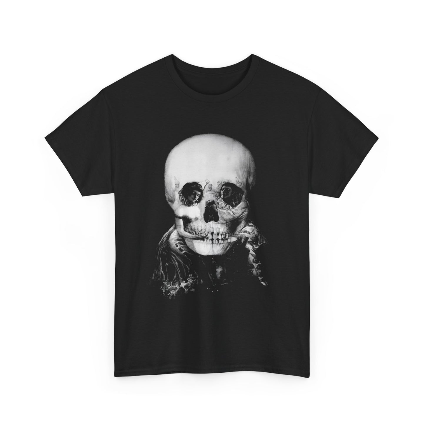 1920 l'amour de pierrot gothic skull reproduction tshirt