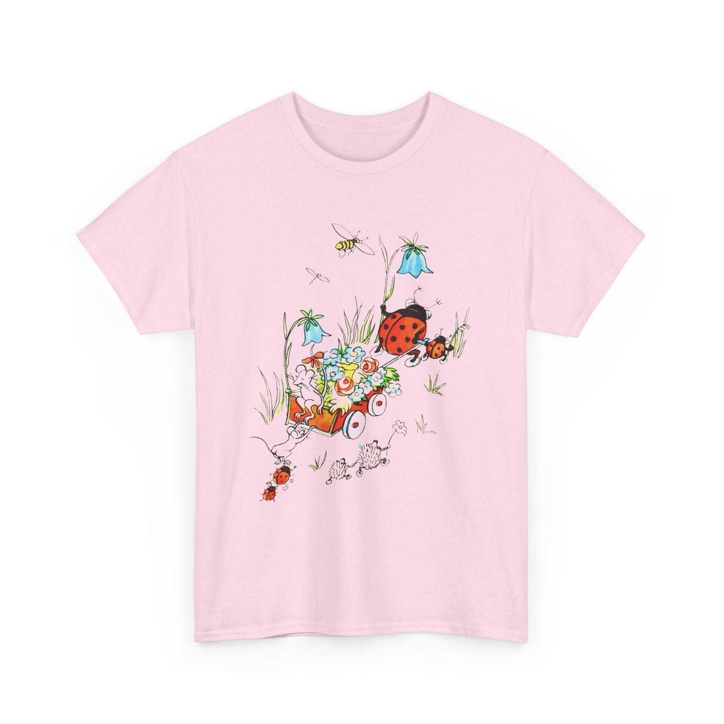 vintage postcard mouse and lady buggy reproduction tshirt