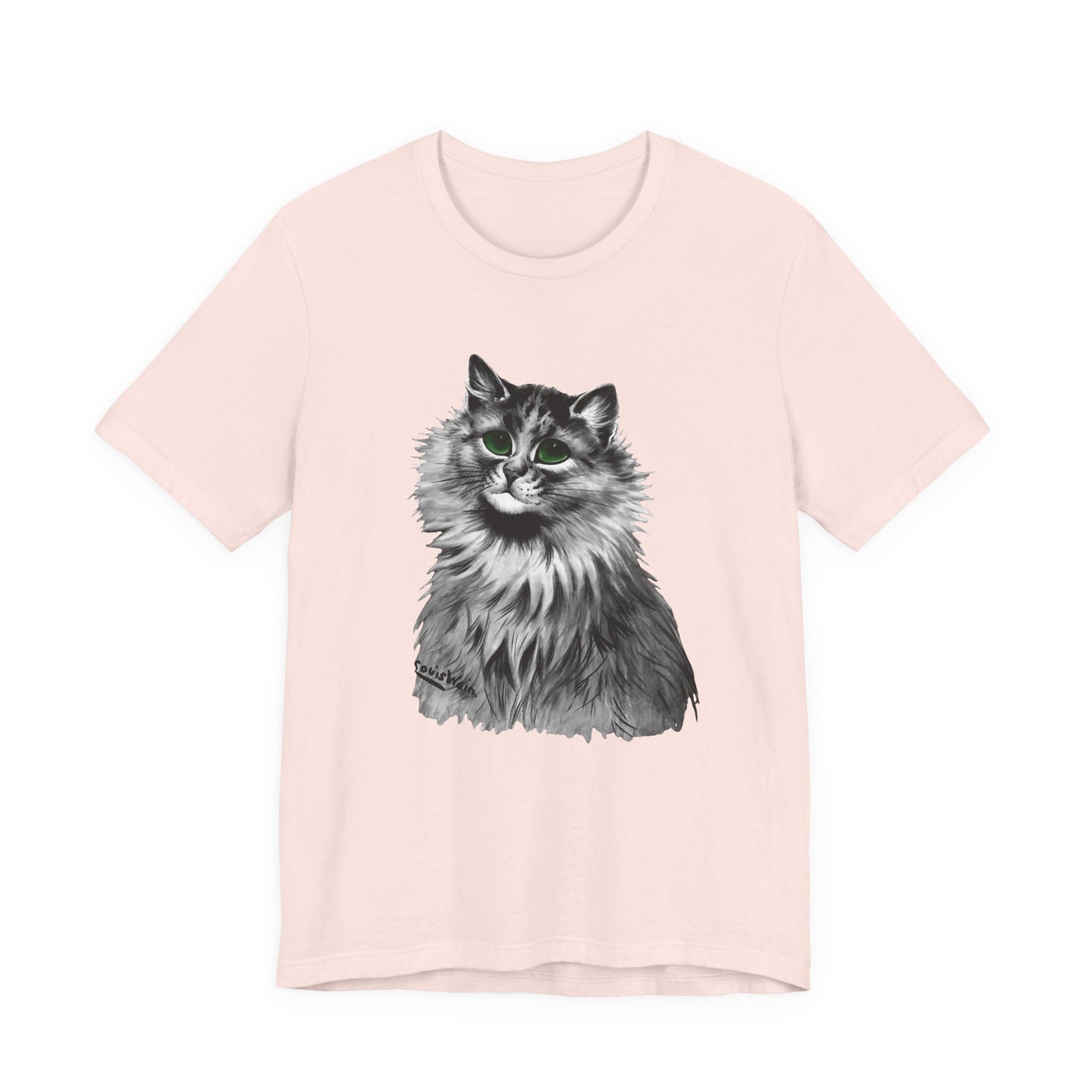 louis wain anthropomorphised cat painting green eyes tshirt
